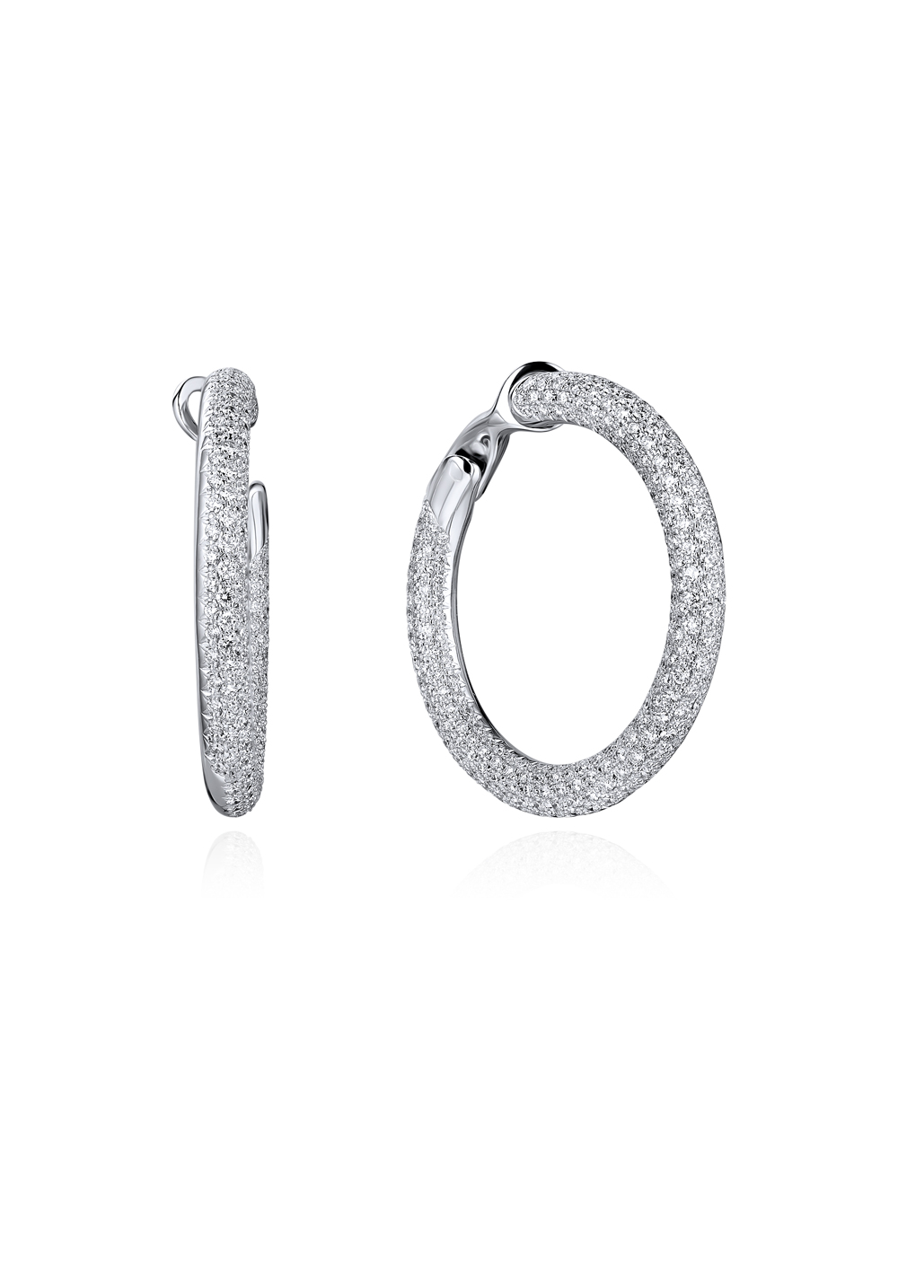 Серьги Chaumet hoop earrings in white gold and diamonds(1338) №4