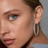 Серьги Chaumet hoop earrings in white gold and diamonds(1338) №2