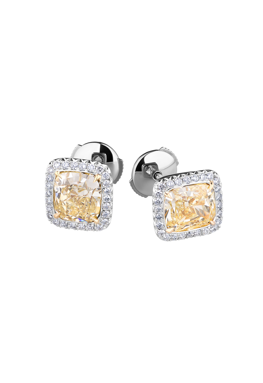Пусеты No name с бриллиантами 4,01ct Fancy Yellow(1457) №5