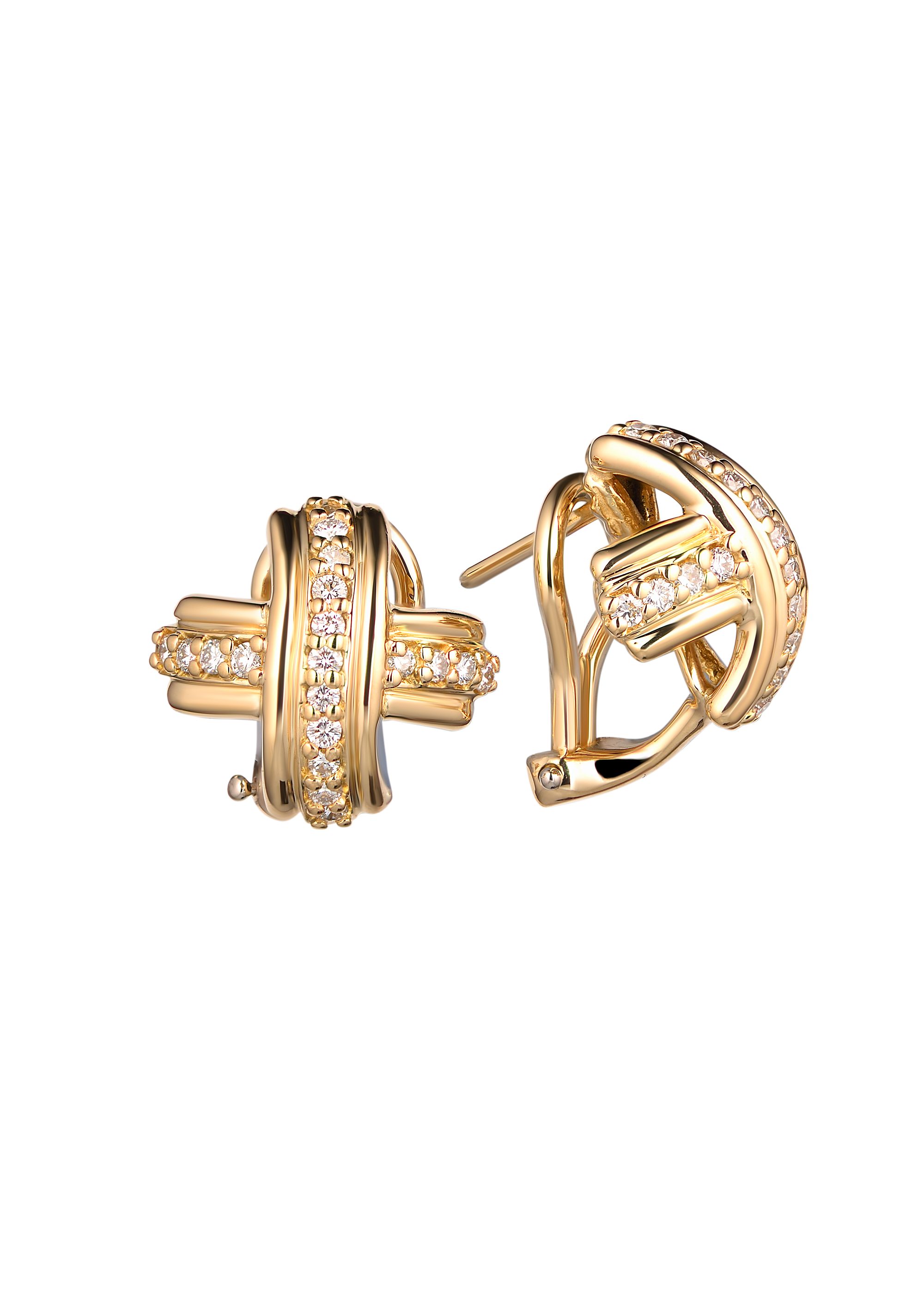  Tiffany & Co Signature Diamond Cross Earrings(6214) №2