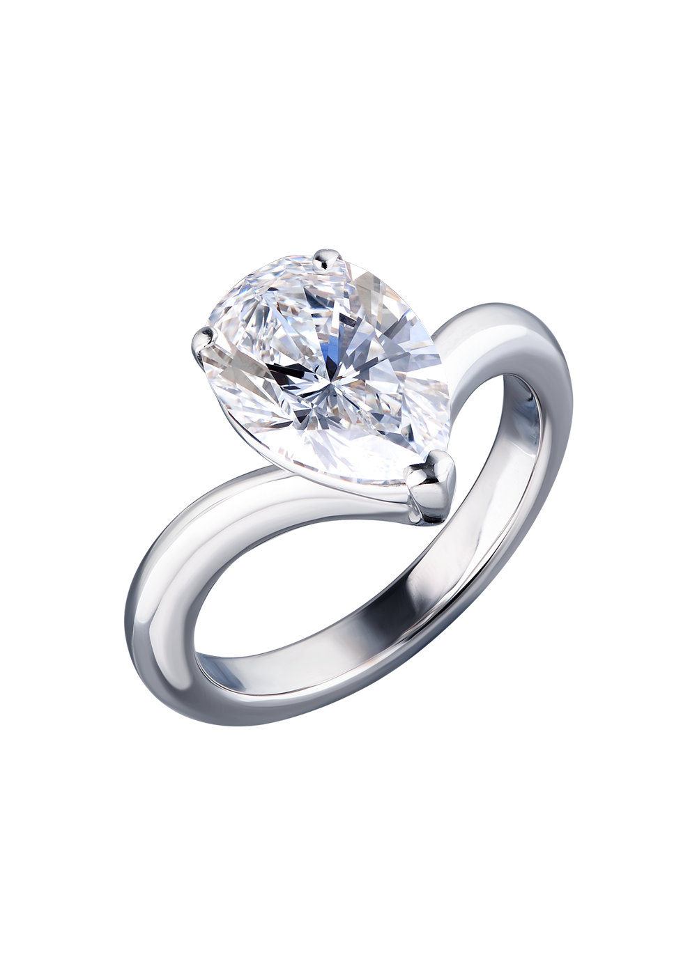 Кольцо No name с бриллиантом 2,99ct G/VS1, WG(13438) №3