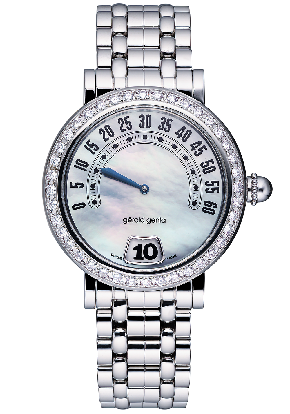 Швейцарские часы Gerald Genta Jumping Hour Diamond Set And Mother-of-Pearl Dial G.3614(14731) №3