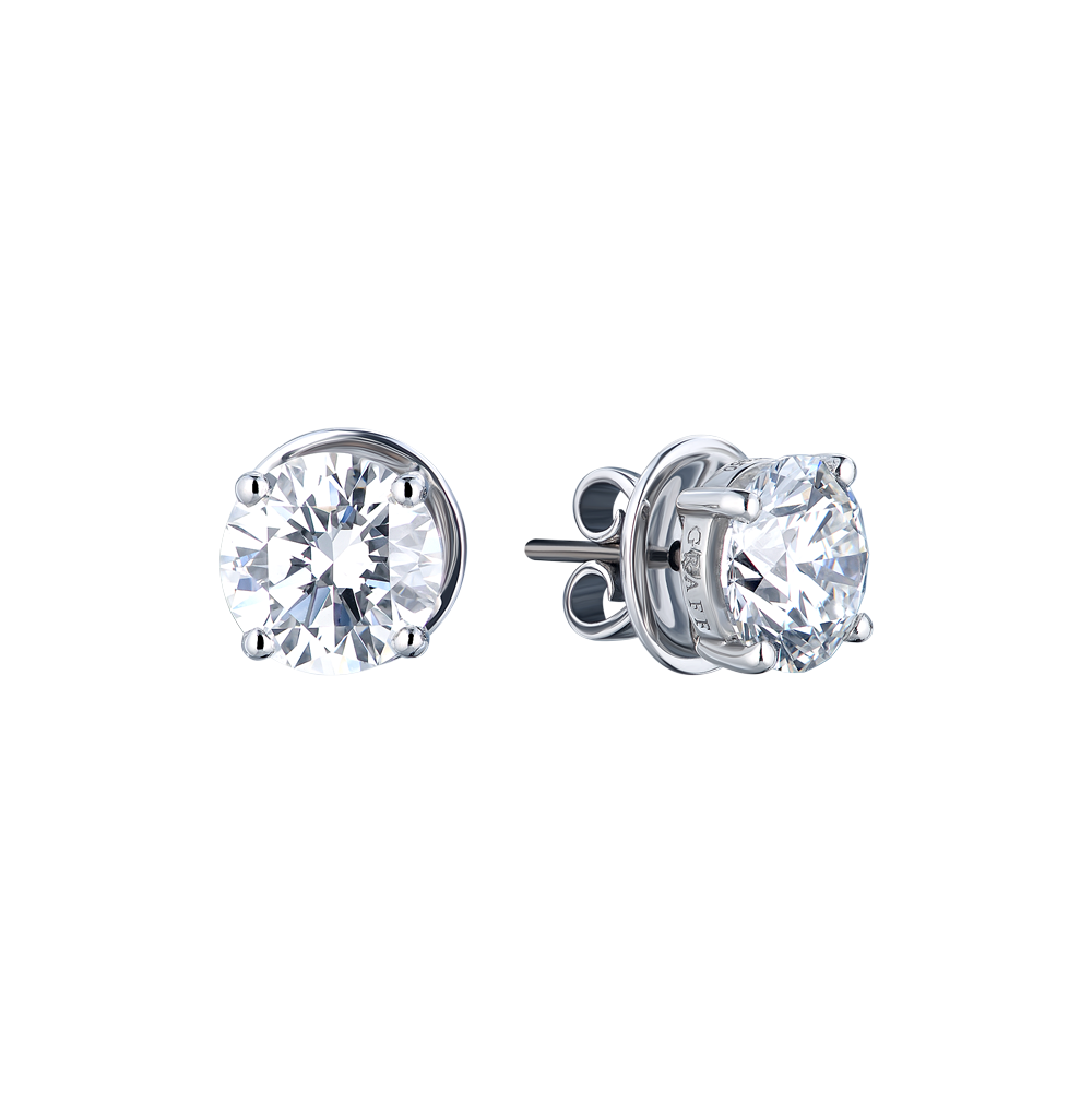 Пусеты Graff GRAFF Platinum & White Gold White Round Diamond(16102) №5
