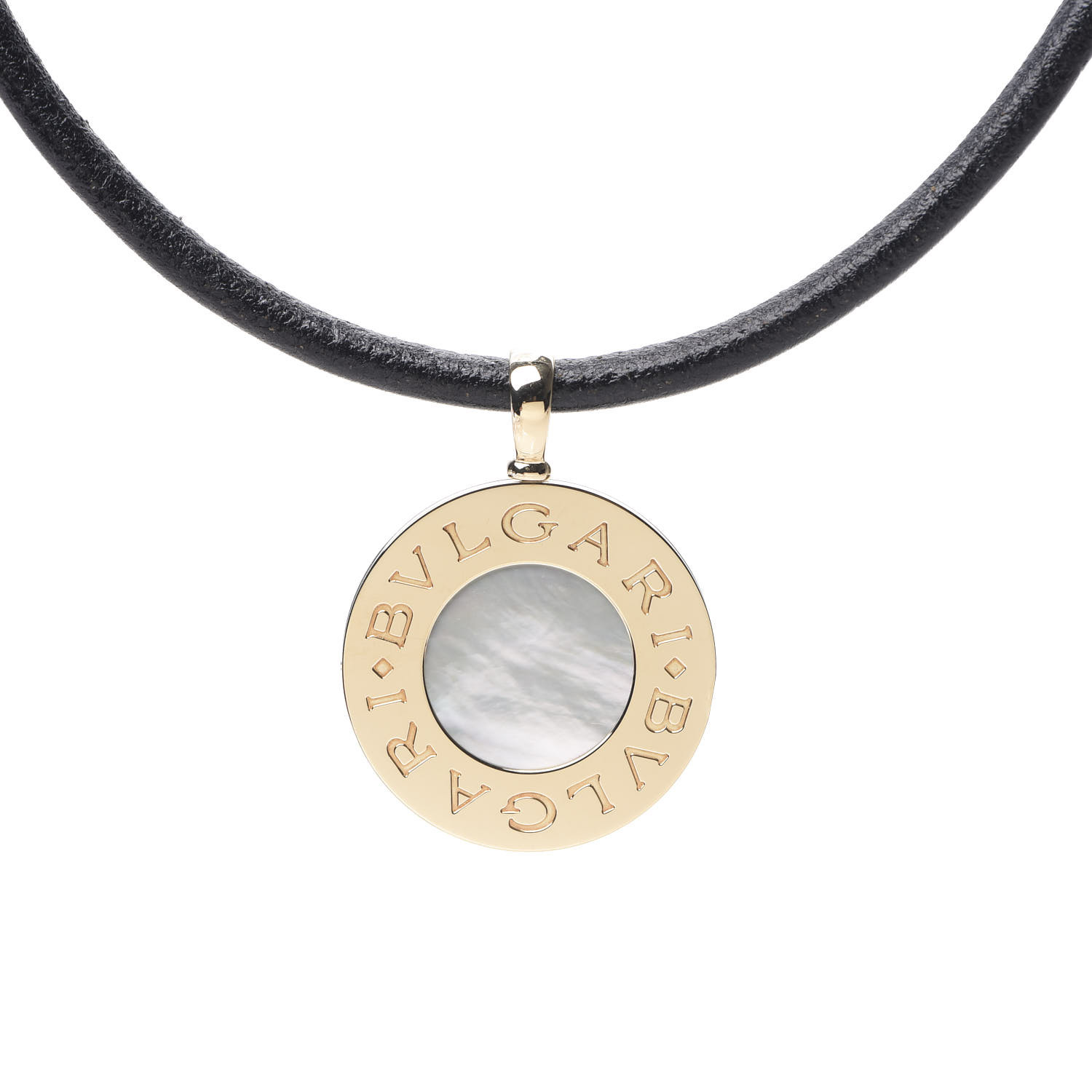 Подвеска Bvlgari Bulgari Bulgari MOP, onyx, stainless steel and gold necklace(31338) №3
