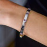 Браслет No name в стиле Cartier Love WHITE GOLD, AQUAMARINES, SAPPHIRES, SPINELS, AMETHYSTS (SIZE 17)(32754) №2