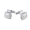 Запонки No name 1,92 ct Princess & Round Cut Diamonds White Gold(40665) №1