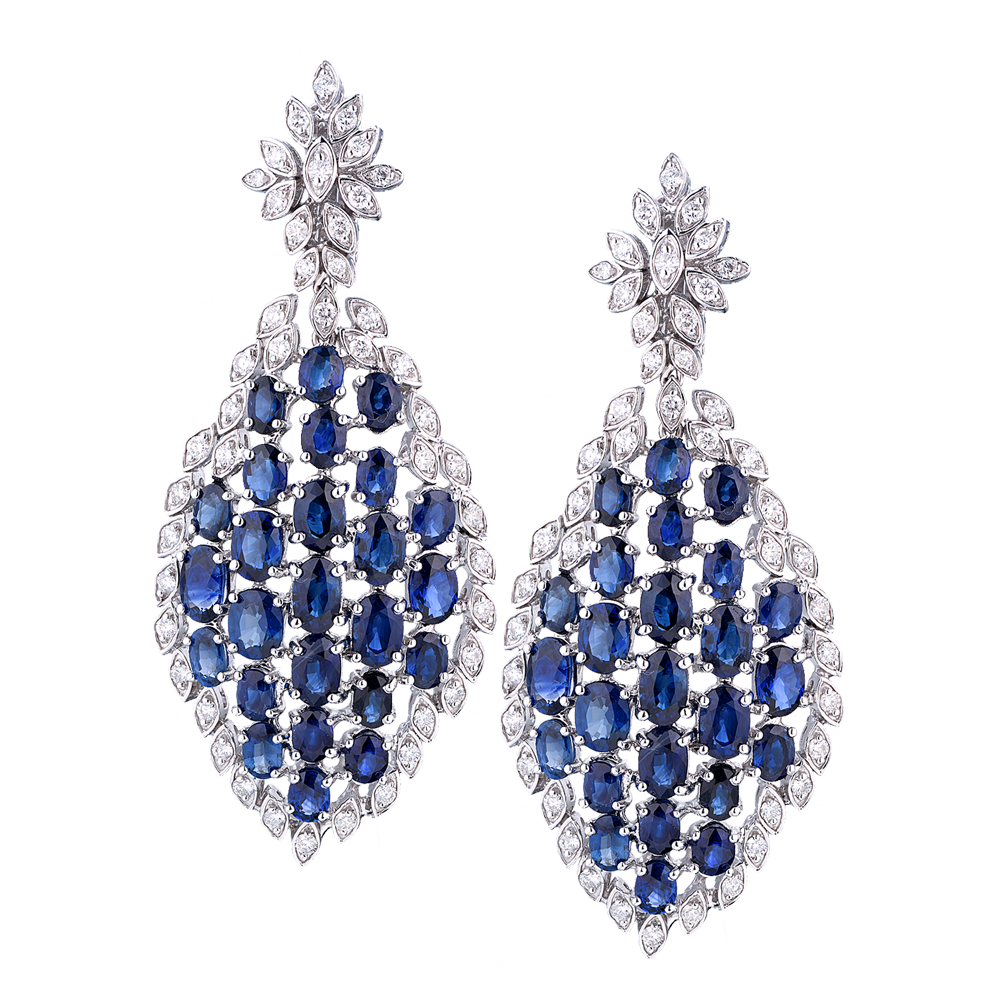 Серьги No name 20,0 ct Natural Sapphire & 1.85 ct Natural Diamonds(23212) №6