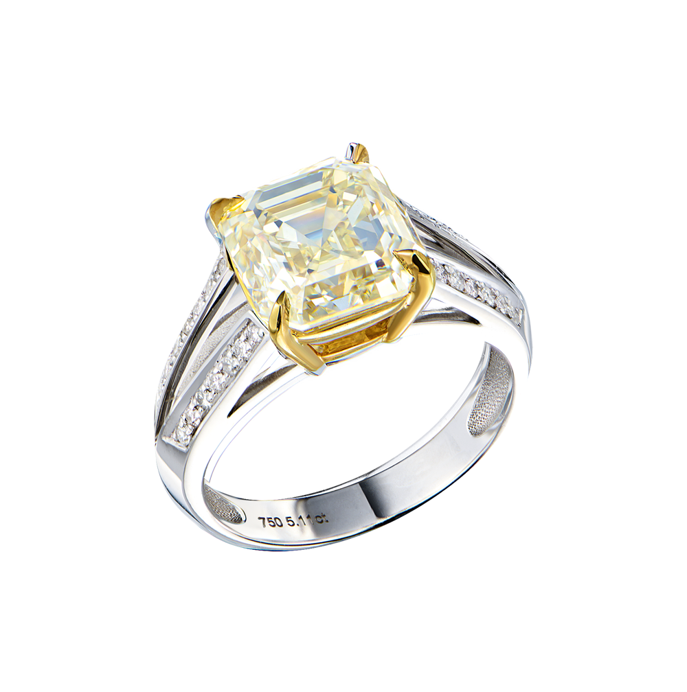 Кольцо No name 5,11 ct O-P/VS2 Asscher Cut Diamond(49887) №5
