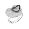 Кольцо No name Black & White Diamonds & White Gold(40978) №1