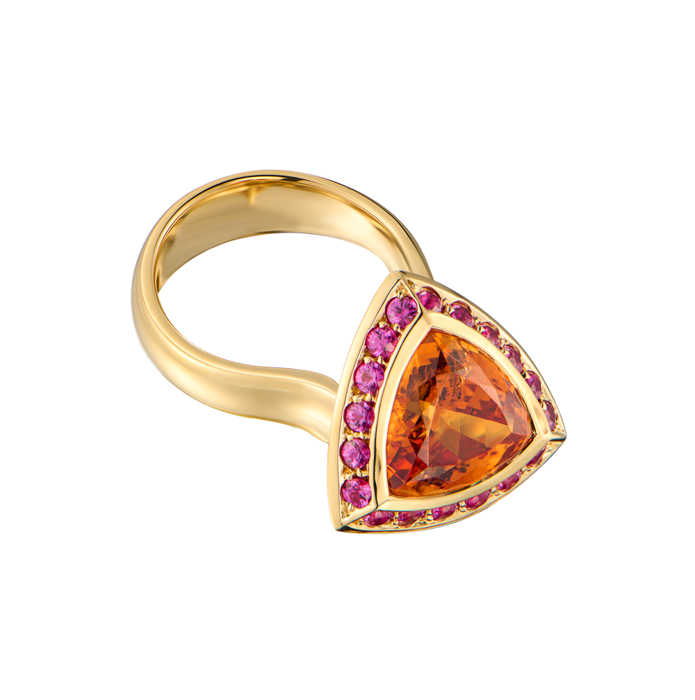 Кольцо No name Moving Multi-Gemstone Yellow Gold Ring(46015) №4