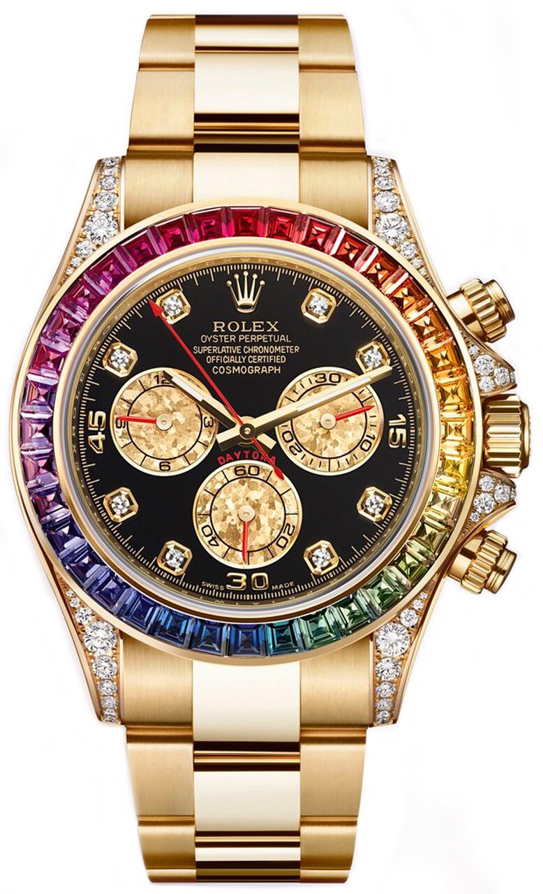 Швейцарские часы Rolex Daytona Custom 40 мм Rainbow Diamonds Yellow Gold 116528(21660) №2