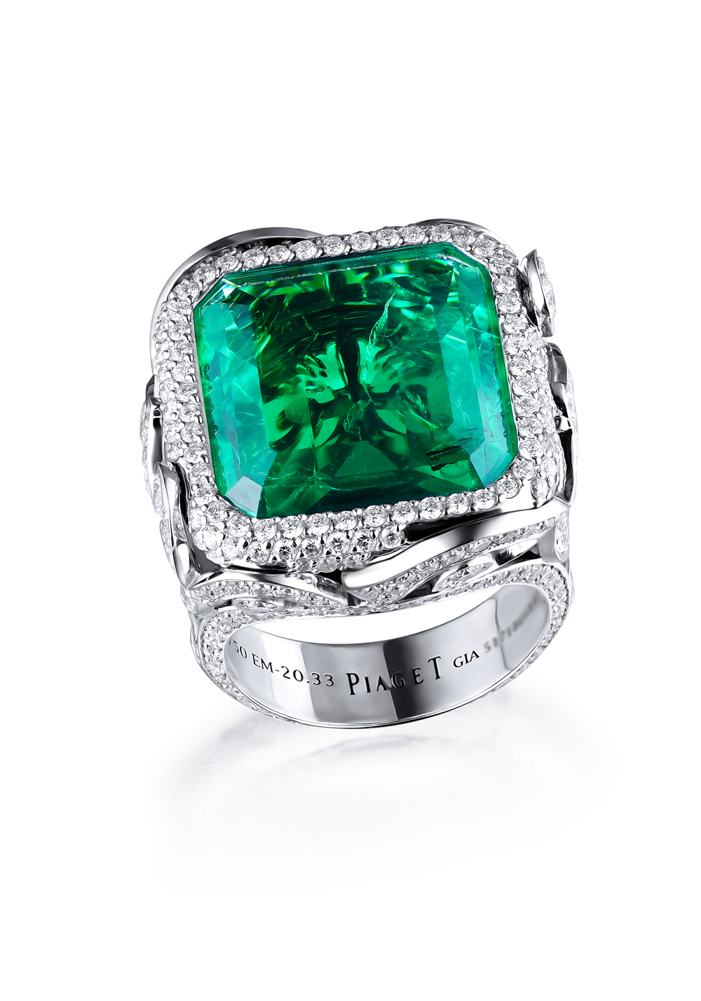 Кольцо No name с изумрудом 12,5 ct Vivid Bluish Green/VVS(12718) №8