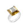 Кольцо No name Yellow Quartz & Diamonds & White Gold(49078) №1