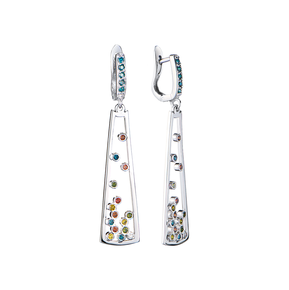 Серьги No name Multigemstone & White Gold(50759) №3