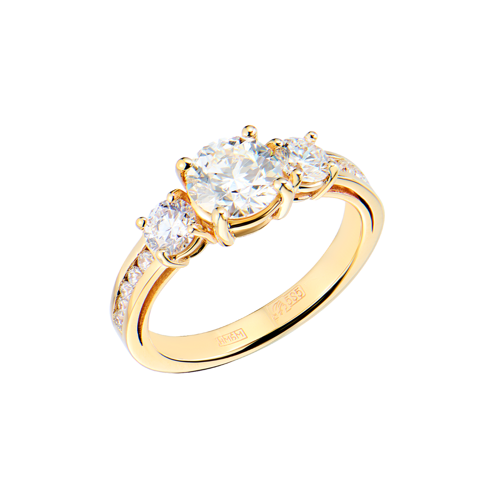 Кольцо GIA 1,02 ct E/VVS1 Round Brilliant & Yellow Gold(51422) №5