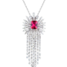 Подвеска No name Red Ruby Radiant Cut & 4,05 ct Diamonds & White Gold(32280) №1