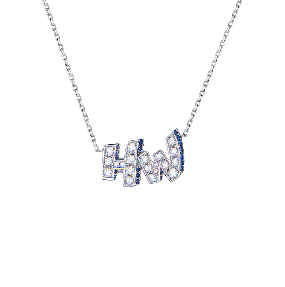 Подвеска No name в стиле Harry Winston "Graffiti" Diamonds & Sapphire in Platinum(53536) №4