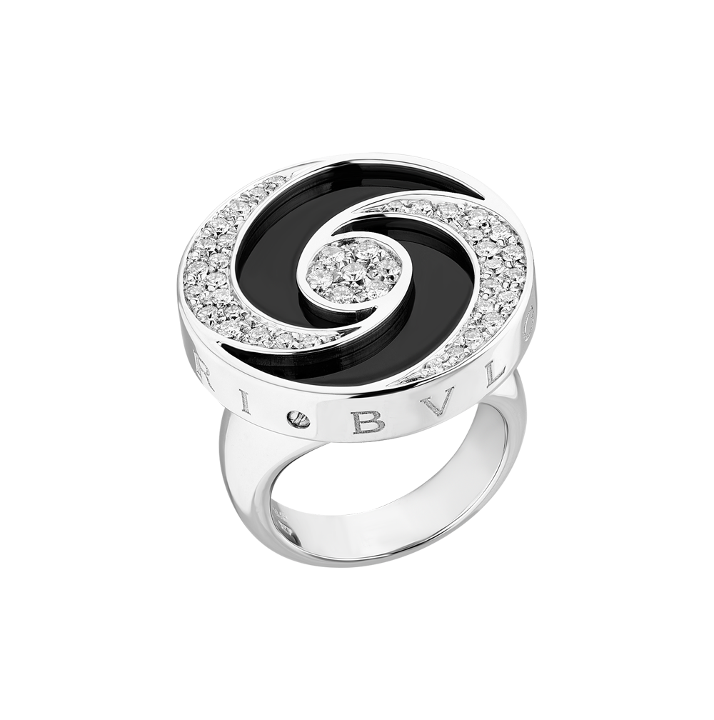 Кольцо Bvlgari Optical Illusion Spinning Onyx & Diamonds White Gold(30976) №4