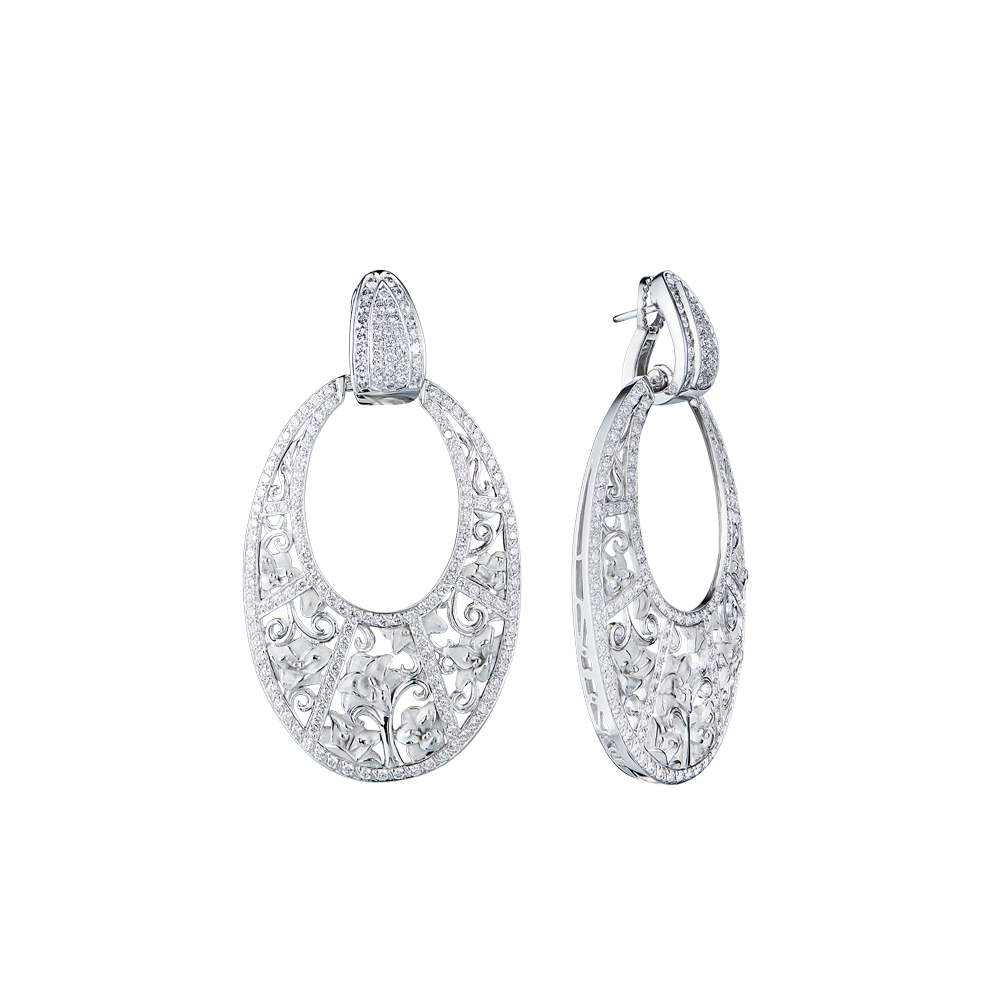 Серьги Carrera y Carrera Taj Mahal Madras White Gold & Diamonds DA10303-020101(51158) №4