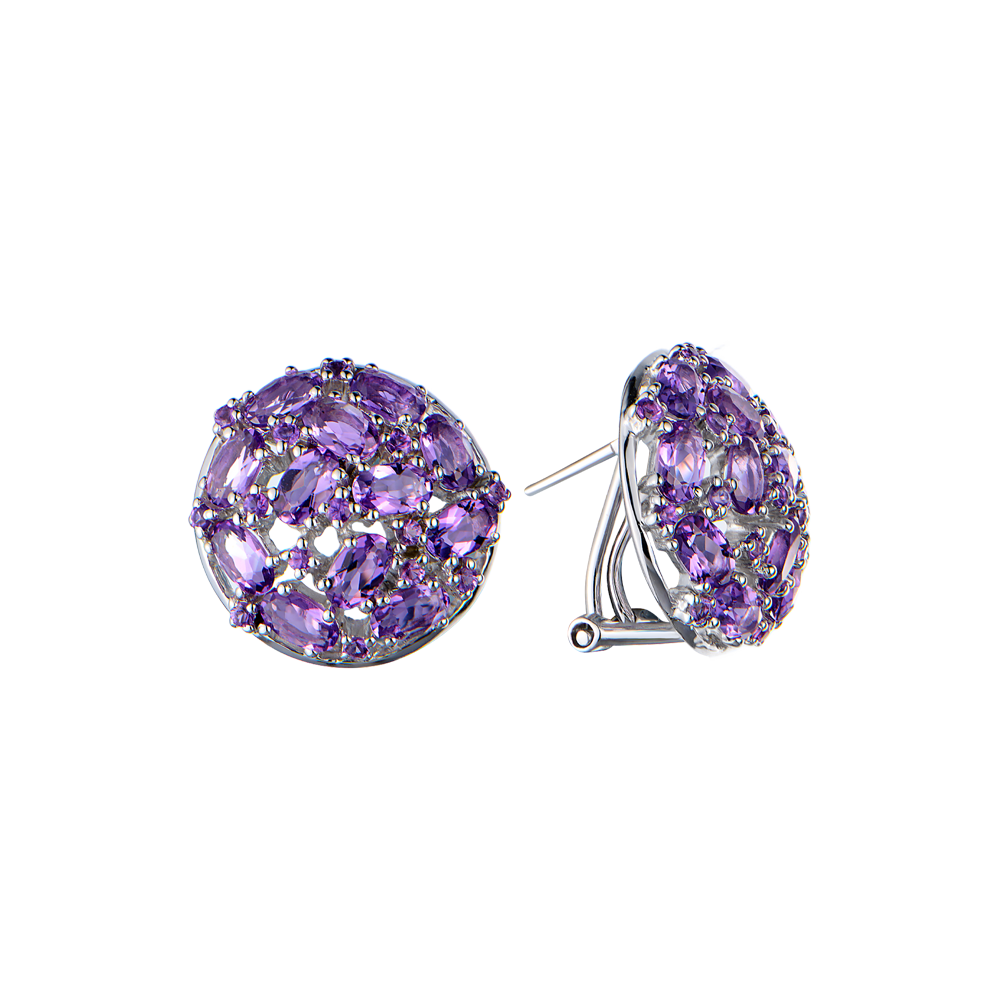 Серьги No name White Gold & Amethyst(54960) №4