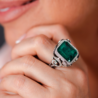 Кольцо No name с изумрудом 12,5 ct Vivid Bluish Green/VVS(12718) №2