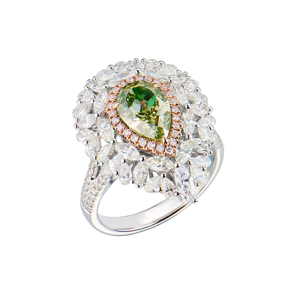 Кольцо Ralfdiamonds 2,01 ct Fancy Brownish Greenish Yellow/SI1 & White Multishape Cut Diamonds RDR(49000) №5