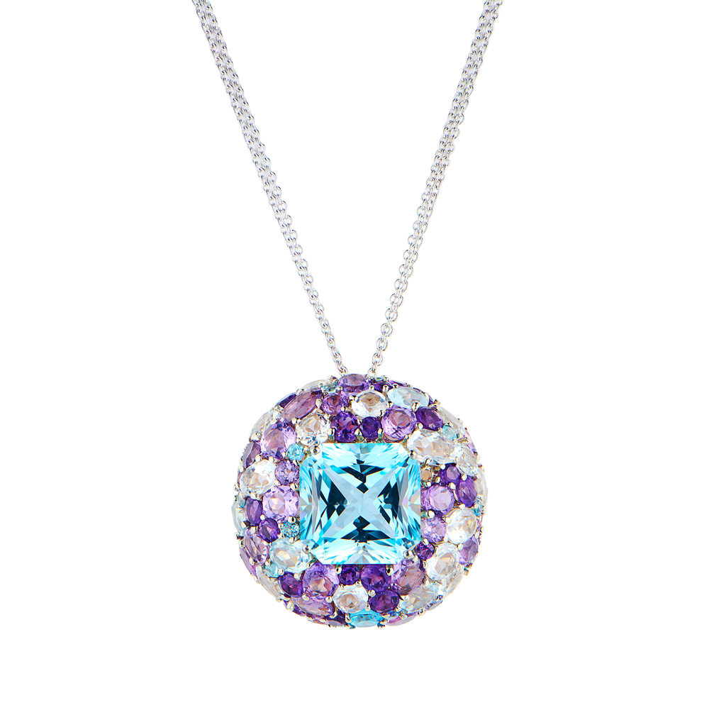 Подвеска Roberta Ponticello Italy Fancy Cut Blue Topaz & Amethyst 1016CI(52742) №4