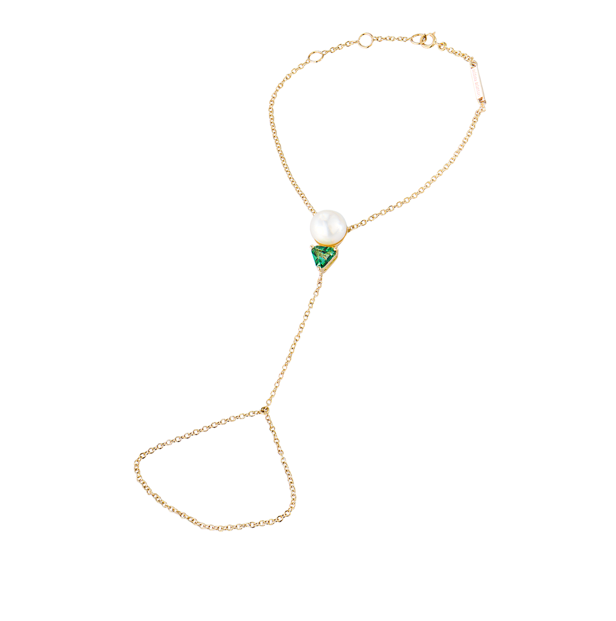 Браслет DELFINA DELETTREZ Handroid Yellow Gold & Topaz & Pearl(55106) №2