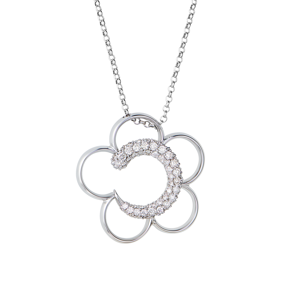 Подвеска No name Flower pendant in White Gold & Diamonds(46743) №4