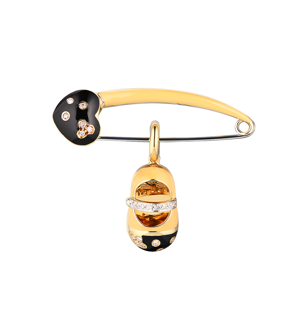 Брошь Aaron Basha Baby Safety Pin Brooch + Shoe Charm(35161) №2