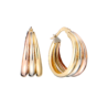 Серьги No name Tricolor Earrings White & Rose & Yellow Gold(46351) №1