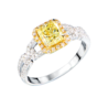 Кольцо GIA 1,05 ct Fancy Yellow/VS1 Radiant Cut & White Gold(53549) №1