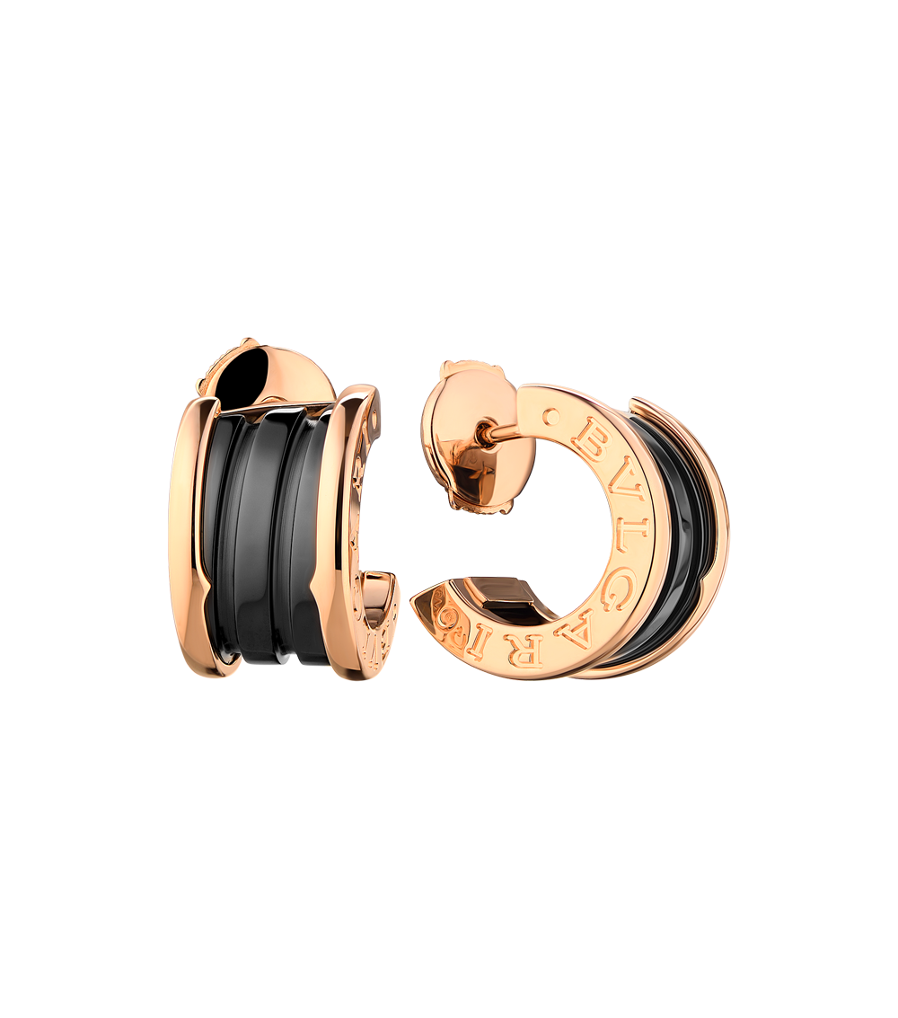 Серьги Bvlgari B.Zero1 Rose Gold & Black Ceramic 347405(53261) №4
