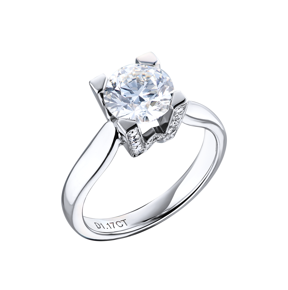 Кольцо Harry Winston HW Logo 1,17 ct F/VVS1 Round Brilliant & Diamond Micropavé Engagement RGDPRD010HWM(42159) №3