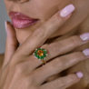 Кольцо No name Citrine & Tsavorites & Diamonds Flower(52595) №2