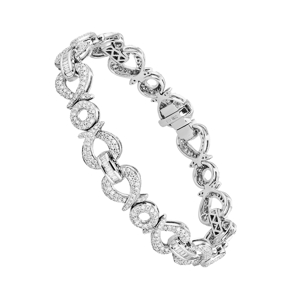 Браслет No name 3,58 ct Round & Baguette Cut Diamonds & White Gold(34170) №4