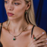 Серьги No name с изумрудами 2,20/2,30 ct Strong Bluish Green/SI1 & Diamonds(28303) №3