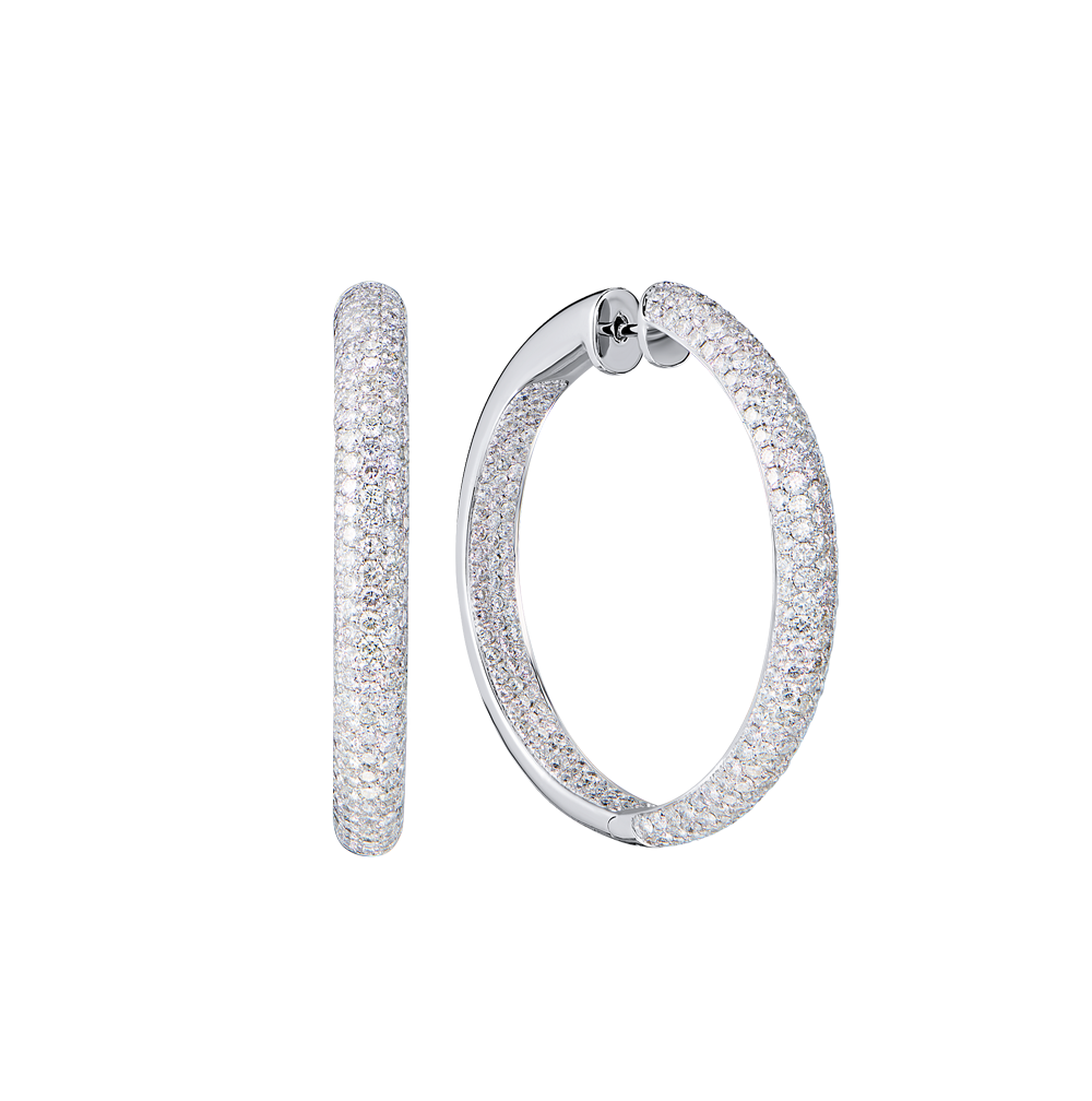 Серьги No name 6,10 ct G/VS2 Round Cut Diamonds Hoop(53940) №5
