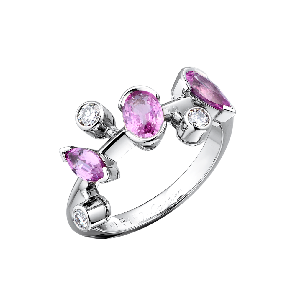 Кольцо Cartier Meli Melo Pink Sapphire & Diamonds Platinum(42746) №3