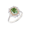 Кольцо GIA 2,01 ct Fancy Light Brownish Greenish Yellow/SI2 & White Multishape Cut Diamonds(48997) №1