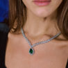 Колье No name Green Pearl Emerald & 9.08 ct Diamonds & White Gold(31398) №3