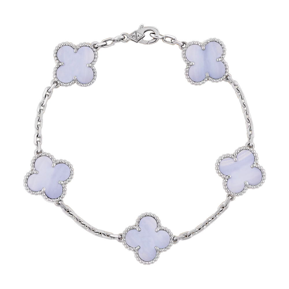 Браслет Van Cleef & Arpels Vintage Alhambra 5 motifs white gold Chalcedony VCARD34700(49896) №3
