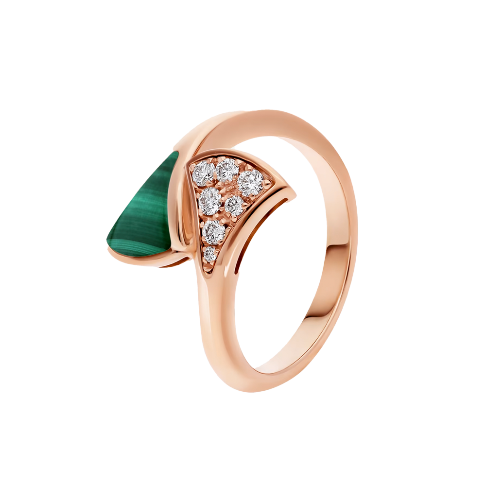 Кольцо Bvlgari Diva's Dream Rose Gold & Malachite & Diamonds (Size 54) 356461(35545) №5