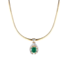 Колье No name с изумрудом 3,60 ct Strong Bluish Green/SI1 и бриллиантами(28309) №1