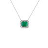 Колье No name с изумрудом 1,30 ct Intense Slightly Bluish Green/I2 и бриллиантами(31358) №1