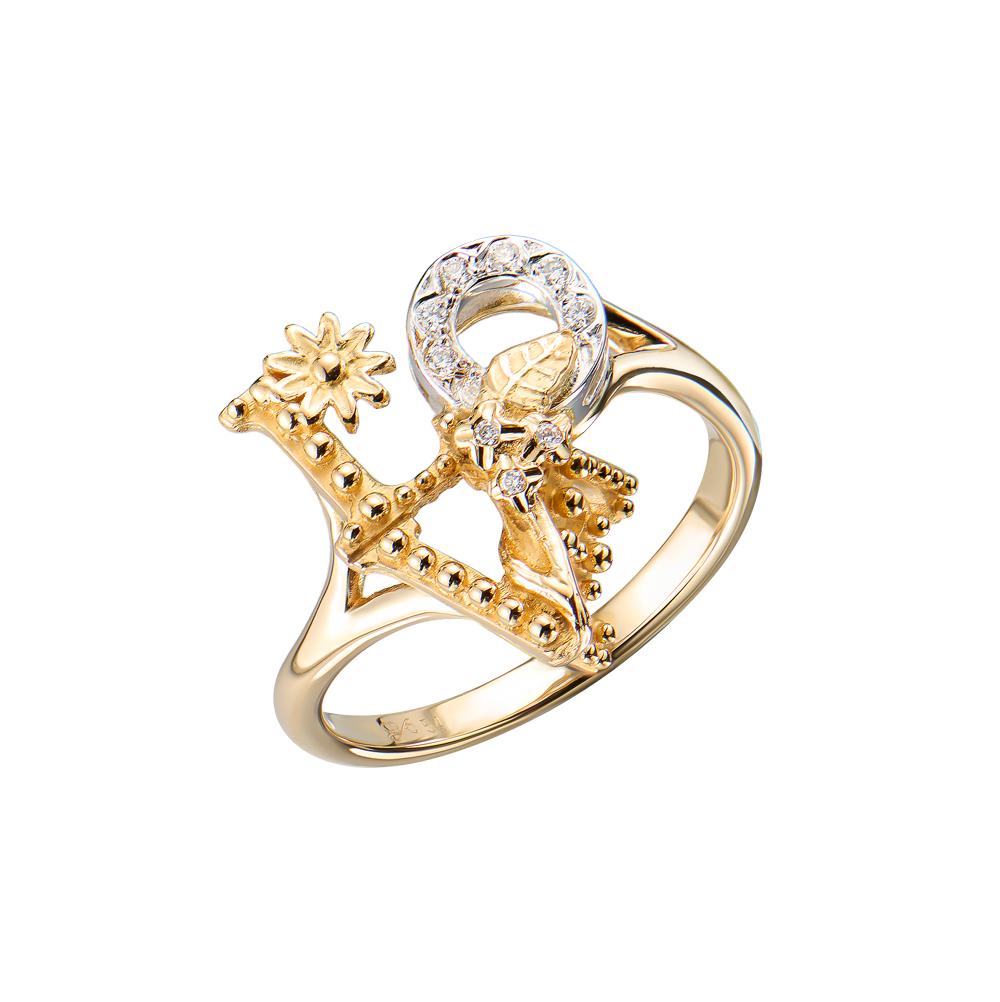 Кольцо Carrera y Carrera Love Yellow & White Gold & Diamonds DA 13753 030101(55092) №2