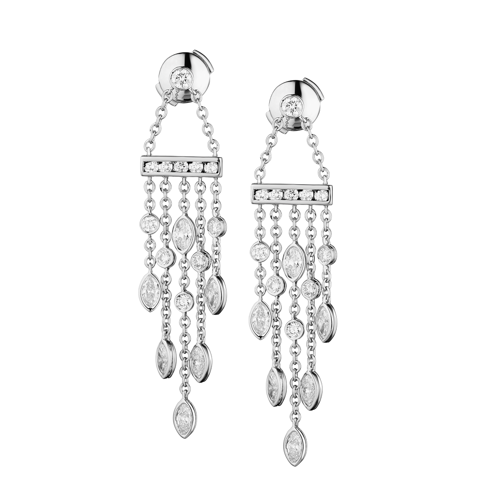 Серьги Tiffany & Co Swing Platinum Diamond Drop Earrings(42410) №4