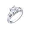 Кольцо No name 2,17 ct H/VS1 Princess cut Diamond & Baguette cut diamonds(20669) №1