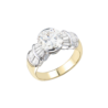 Кольцо No name 2,93 ct H/VS2 Round Brilliant & 0,46 ct Trapezoid(48995) №1