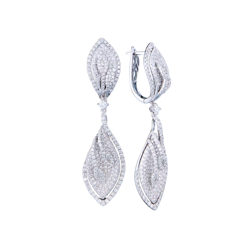 Серьги Ralfdiamonds 4,20 ct Round Cut Diamonds White Gold Petals RDE(50892) №4